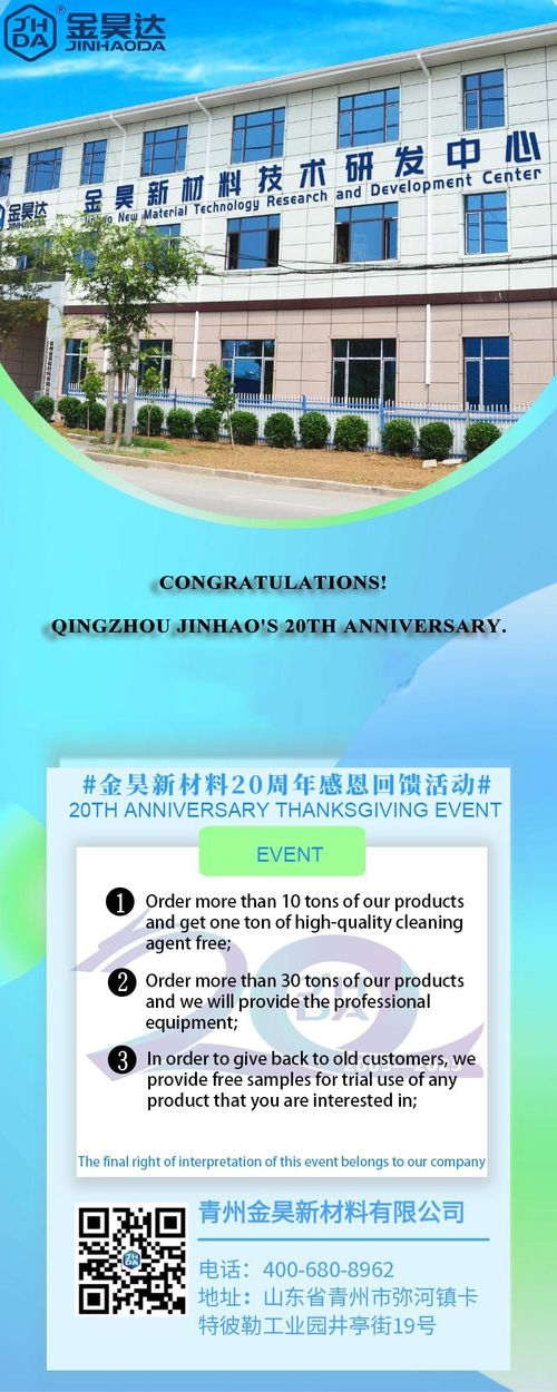 Blog perusahaan terbaru tentang Selamat, Qingzhou Jinhao ulang tahun ke-20.